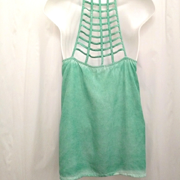 RVCA Fight Or Flight Washed Aqua Green Caged Back Tank - Picture 3 of 10